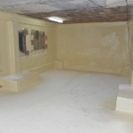 Isolamento termico sotto pavimento e pareti di tompagno